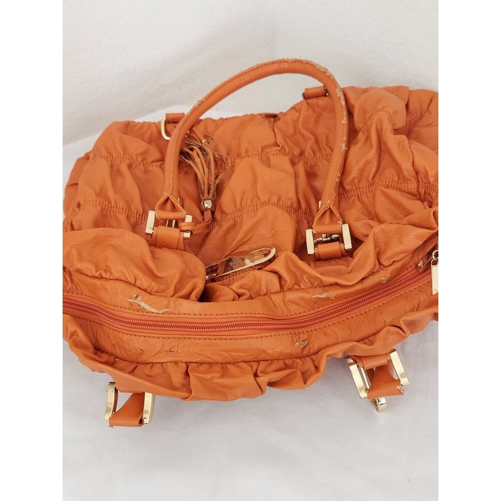Large Purse and Matching Handbag JM Collection Orange Ruffle Purse Set - Picture 6 of 12